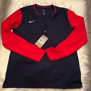 Nike Navy and Red Long Sleeve Top